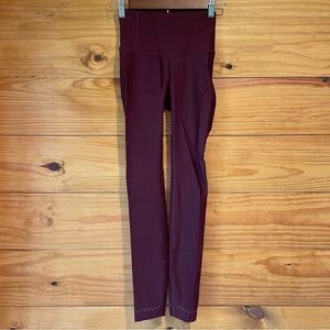 Lululemon Zoned In Tight Leggings 27" Full Length Cassis Maroon 4 W5BBNS Workout
